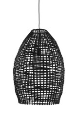 BLACK RATTAN SACK LAMP - HANGING LAMPS